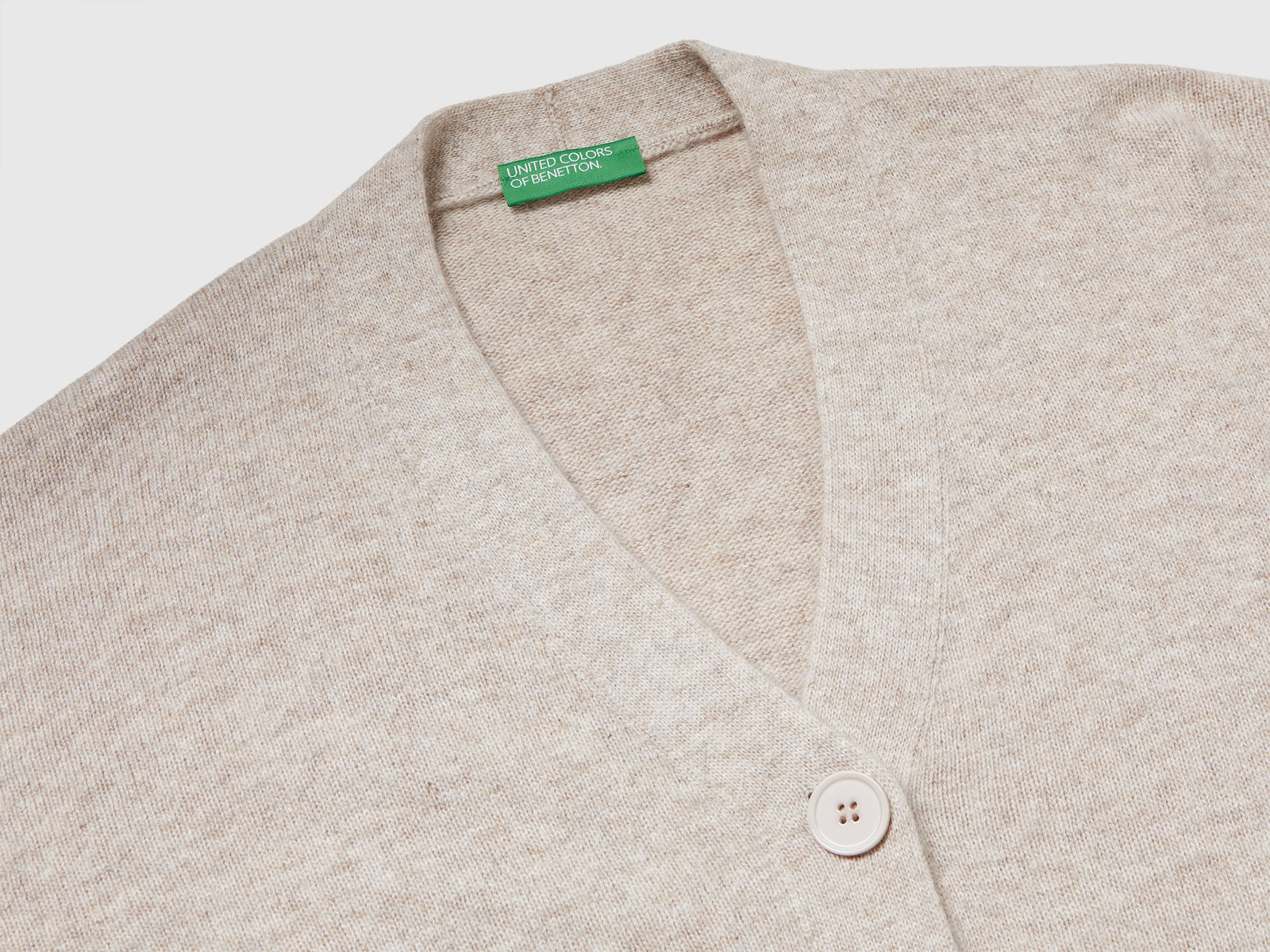Cardigan over fit in misto lana da donna beige 3 | Benetton Outlet