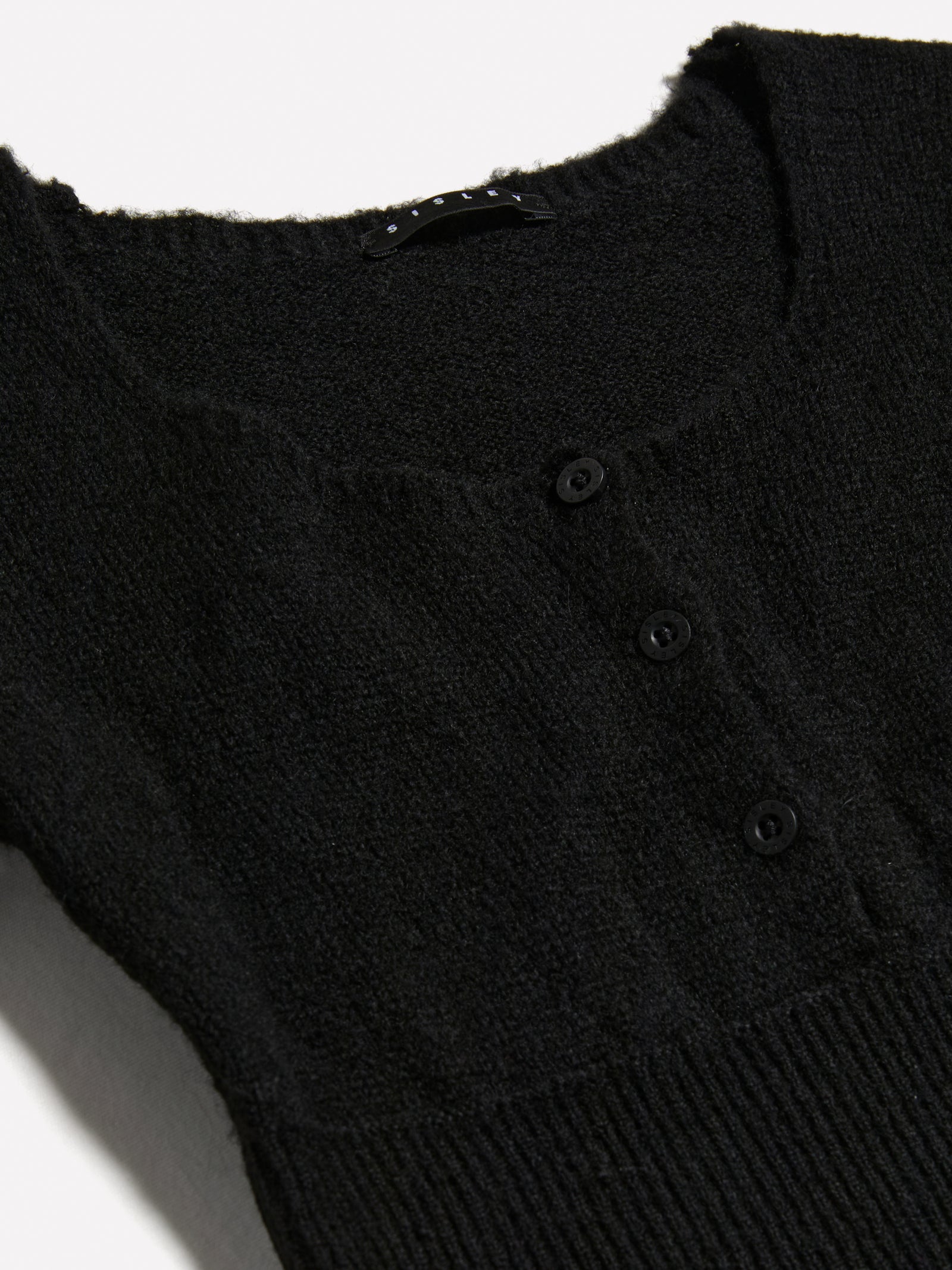 Maglia cropped con bottoncini da bambina nero 2 | Sisley young Outlet