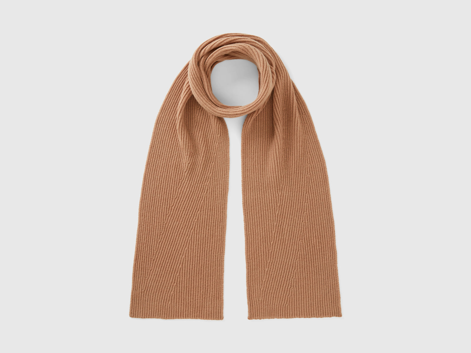 Sciarpa in misto lana da donna cammello | Benetton Outlet