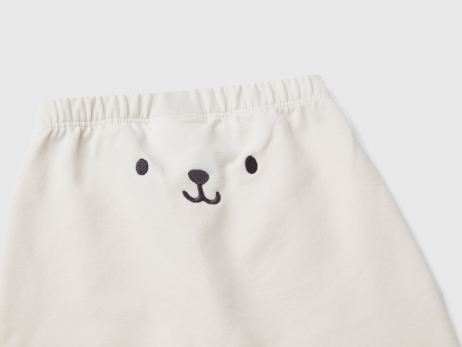 Completo in felpa di cotone bio stretch da neonato bianco panna 2 | Benetton Outlet