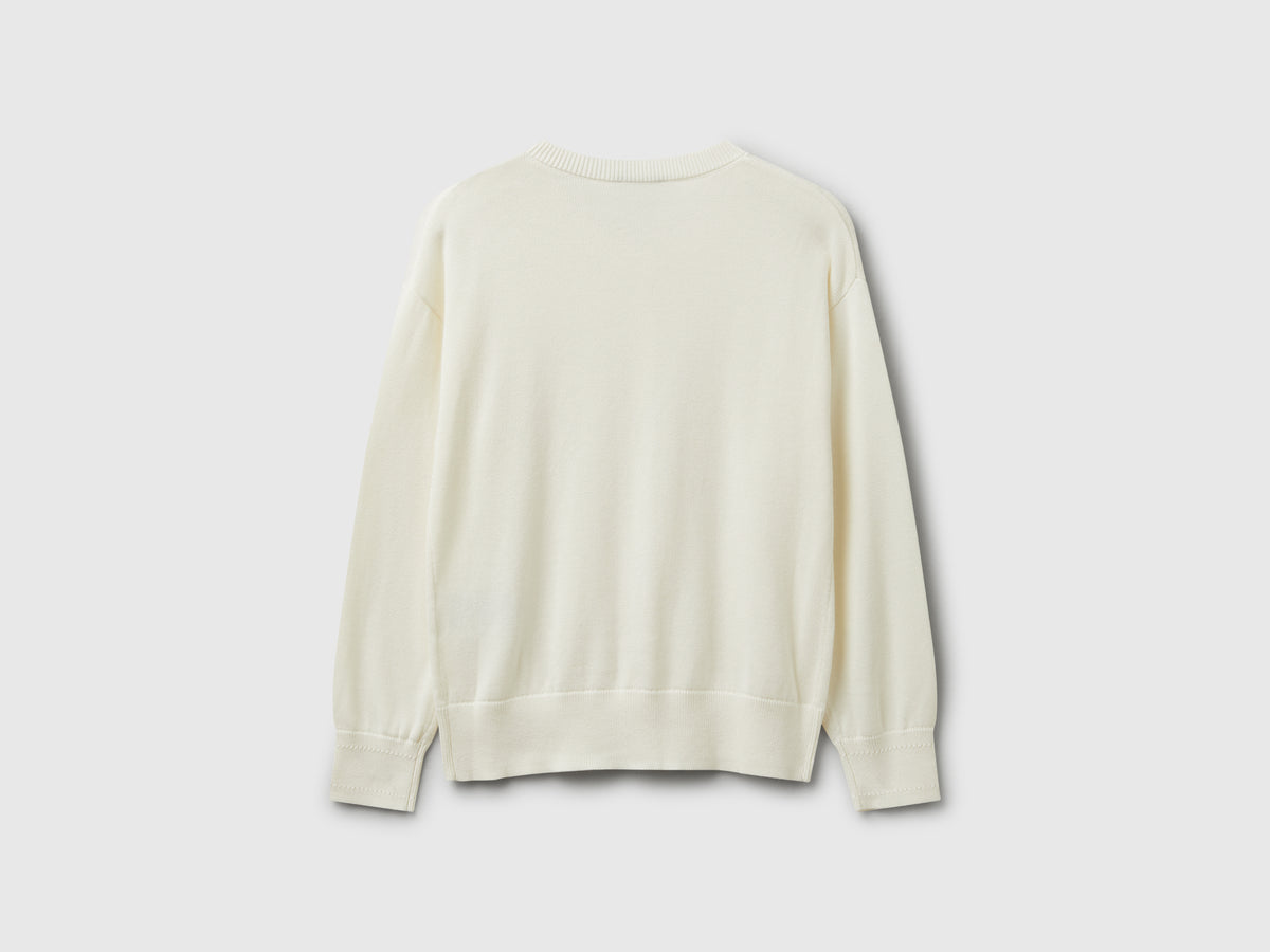 Cardigan girocollo in puro cotone