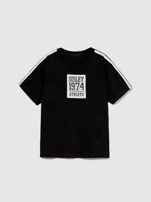 T-shirt con inserto a contrasto