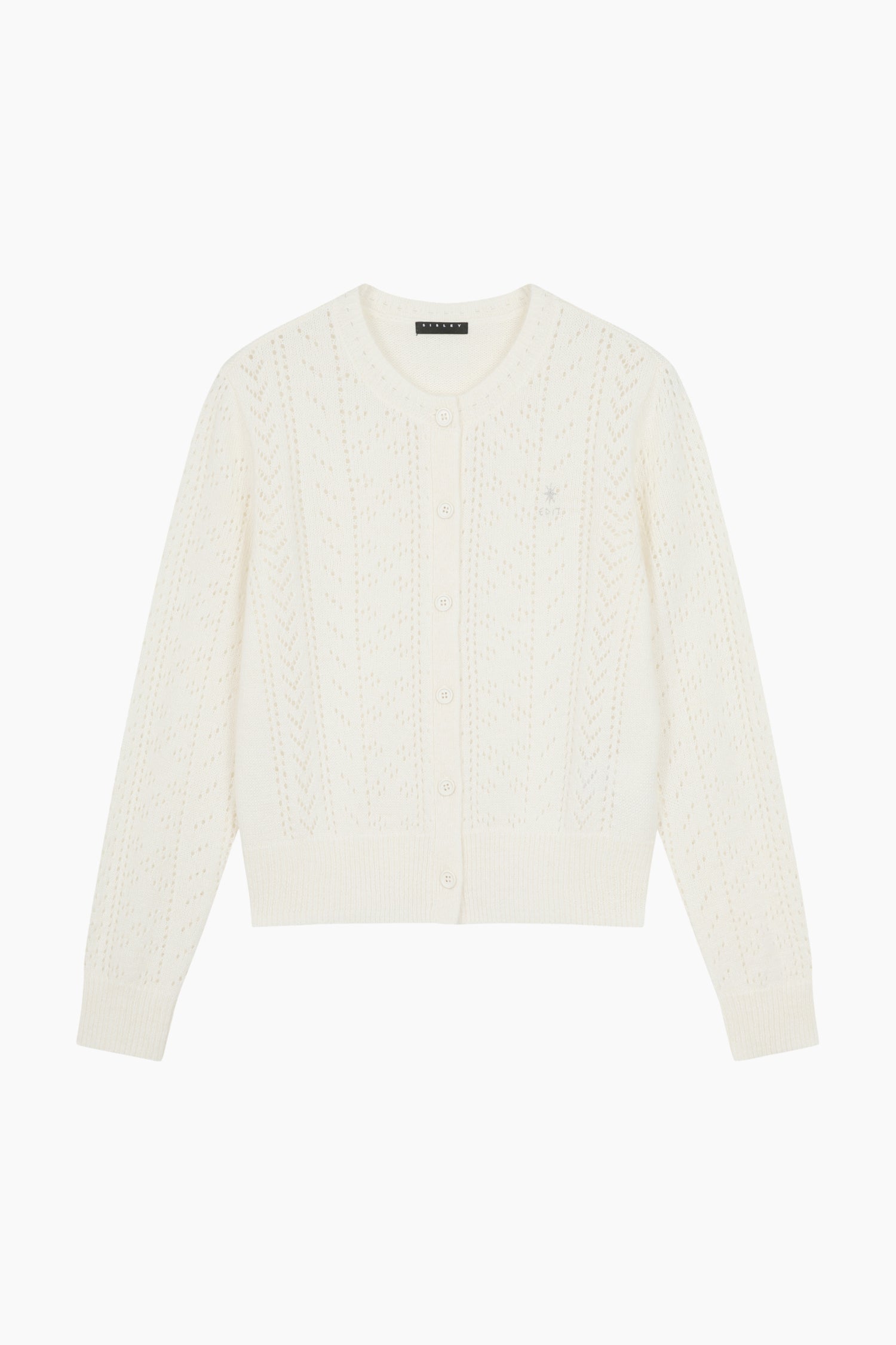Cardigan traforato da donna bianco panna | Sisley Outlet
