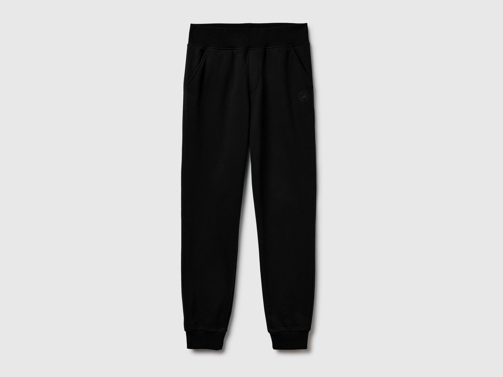 Joggers in felpa di misto cotone da donna nero | Benetton Outlet