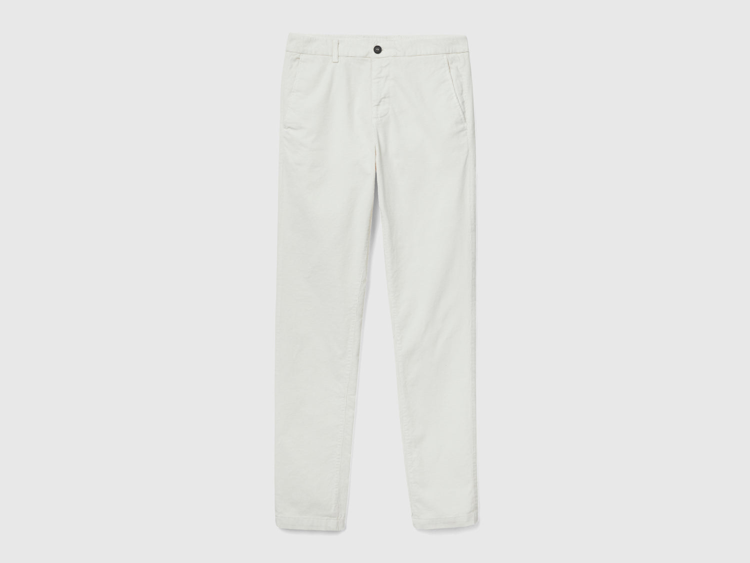 Pantaloni in velluto stretch da uomo bianco | Benetton Outlet
