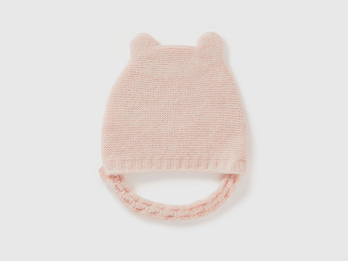 Cappellino con orecchie in misto lana riciclata