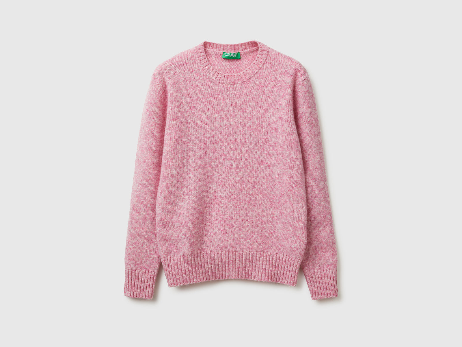 Maglia in pura lana Shetland da donna rosa | Benetton Outlet