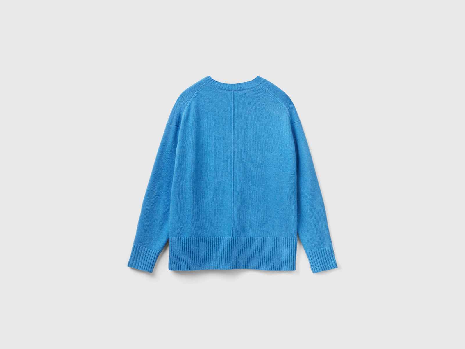 Maglione over fit con spacchi da donna azzurro 2 | Benetton Outlet