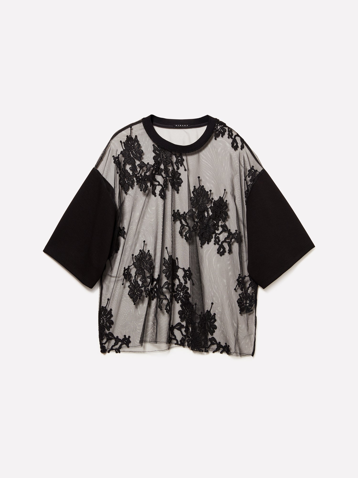 T-shirt in pizzo da donna nero | Sisley Outlet