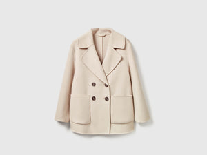Cappotto doppiopetto in misto lana