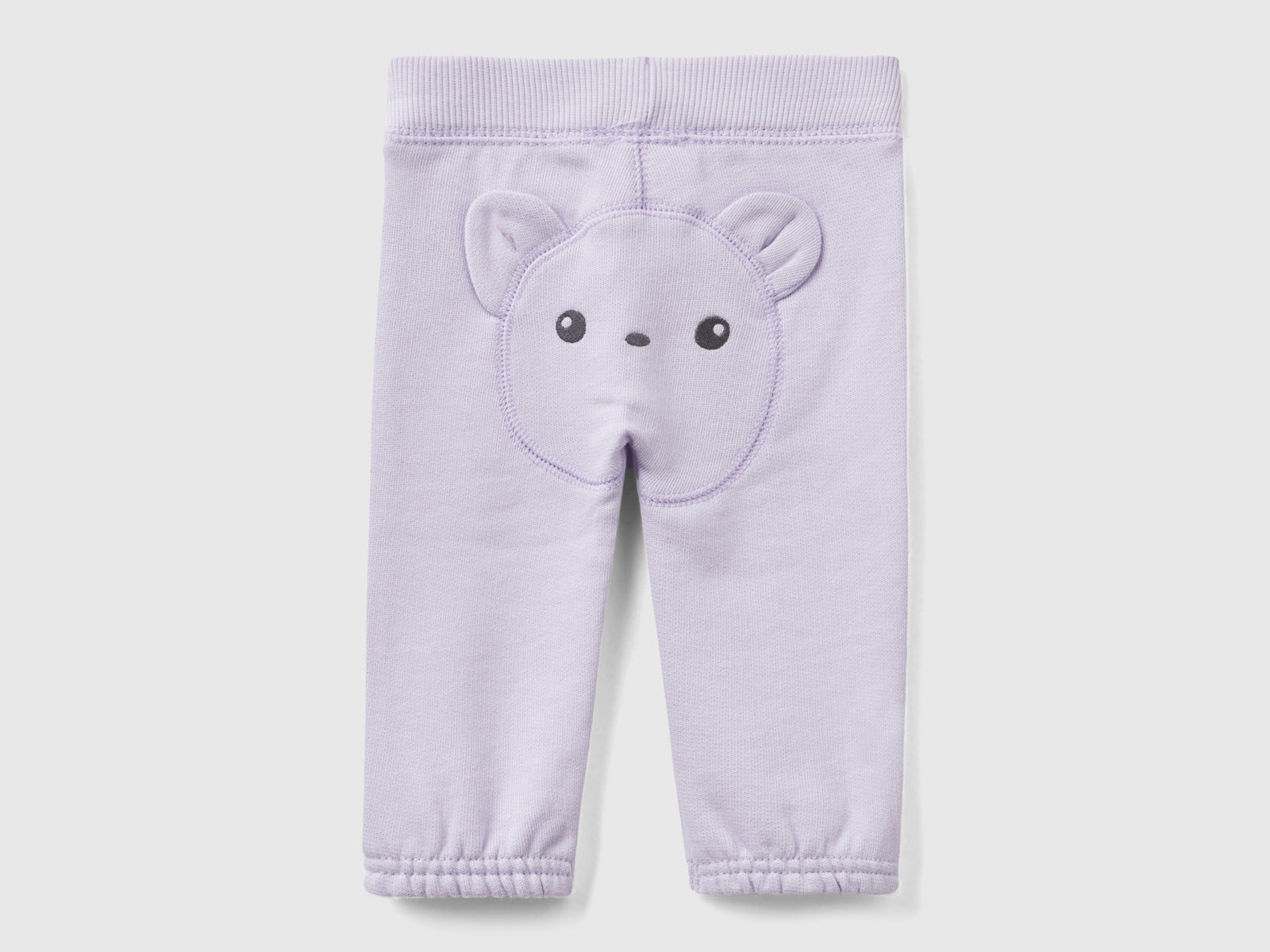 Pantaloni in felpa di cotone bio da neonato lilla 2 | Benetton Outlet