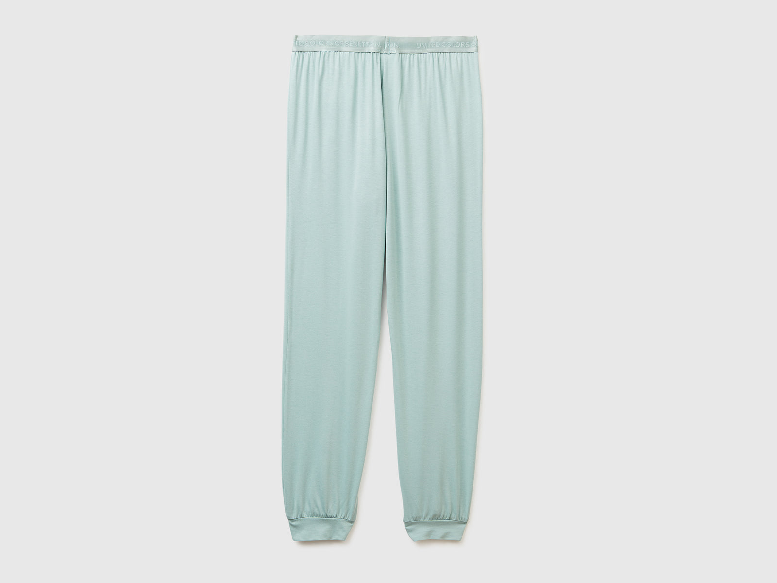 Pantaloni in Modal stretch da donna verde acqua 2 | Benetton Outlet