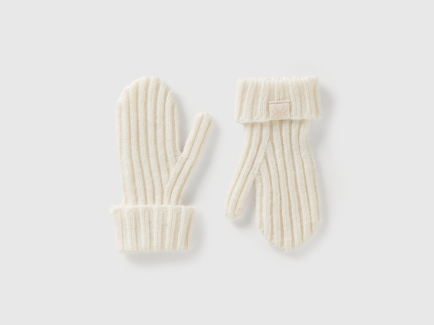 Muffole in misto lana da bimbo bianco panna | Benetton Outlet