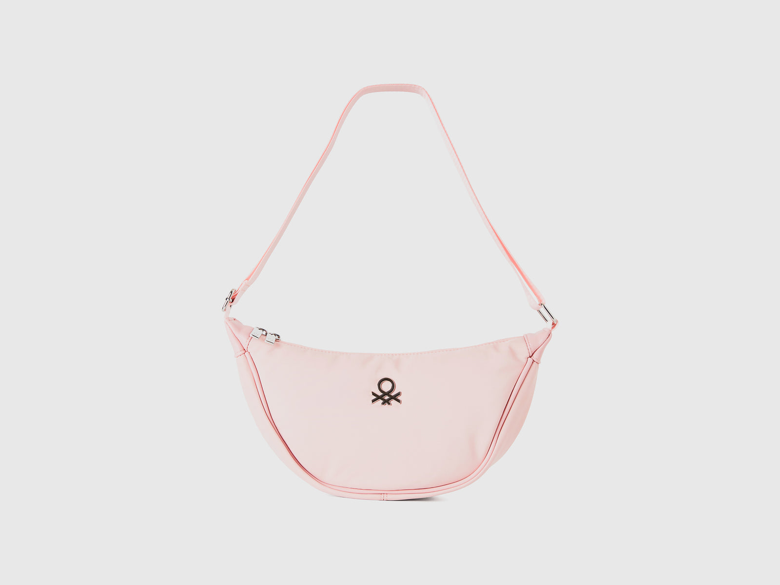 Borsa tracolla a mezzaluna da donna rosa tenue | Benetton Outlet