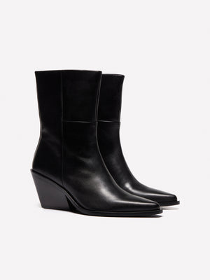 Botines de piel tejana