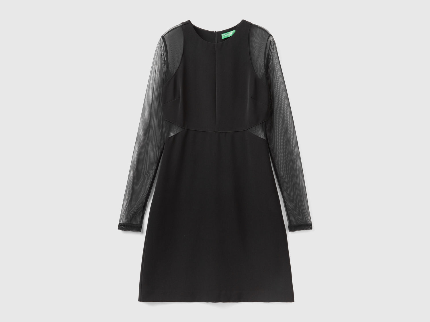 Vestito corto con dettagli in rete da donna nero | Benetton Outlet