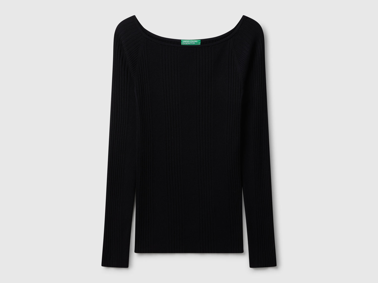 Maglia slim fit da donna nero | Benetton Outlet