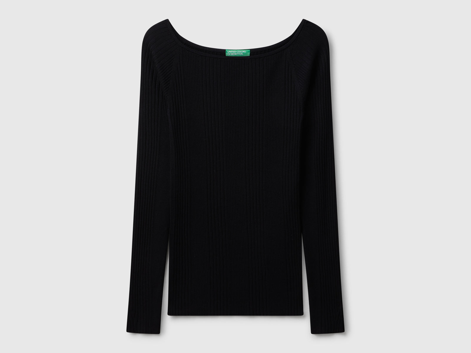 Maglia slim fit da donna nero | Benetton Outlet