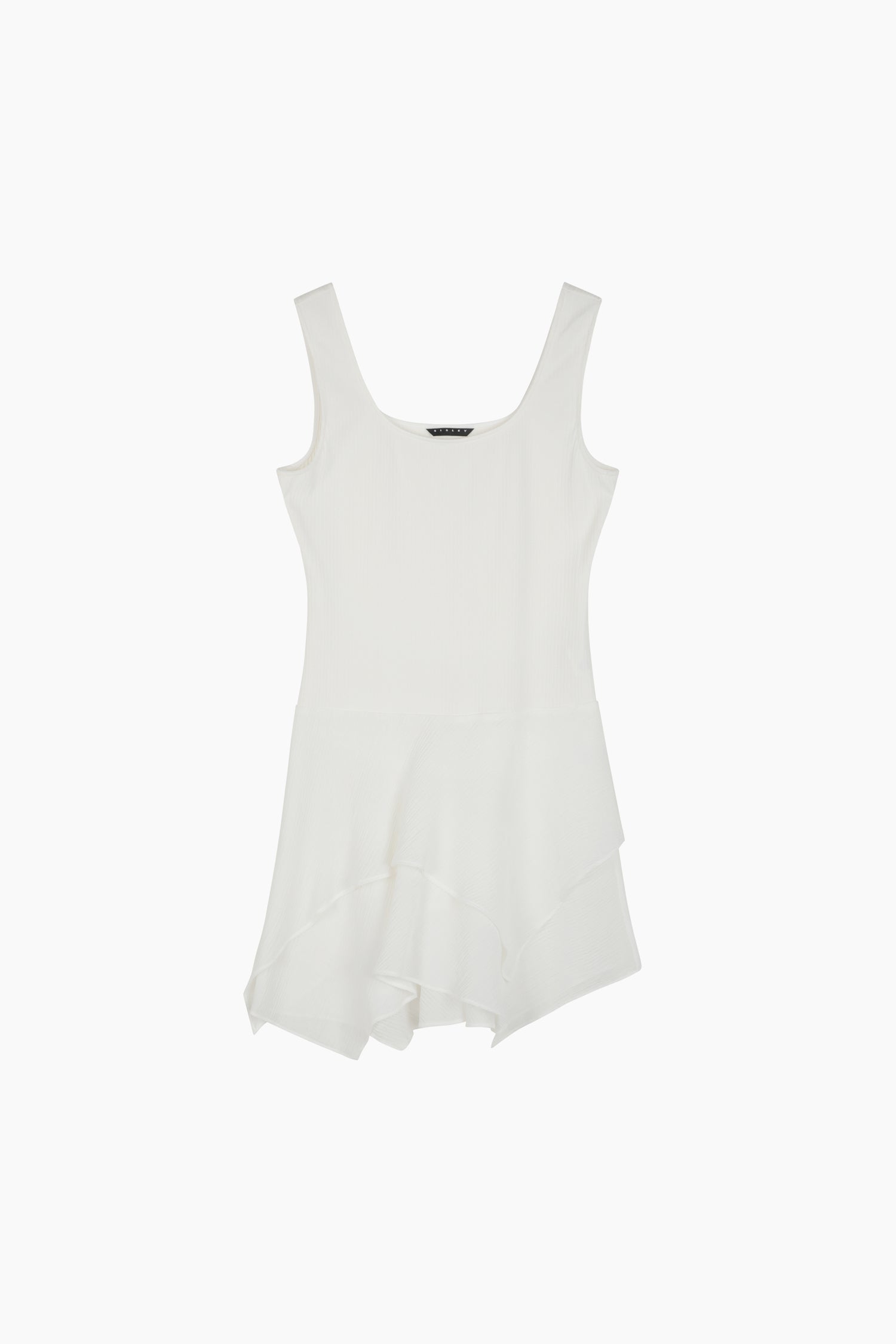Vestito corto asimmetrico da donna bianco panna | Sisley Outlet