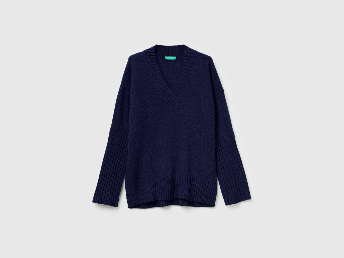 Maglione over fit in misto lana