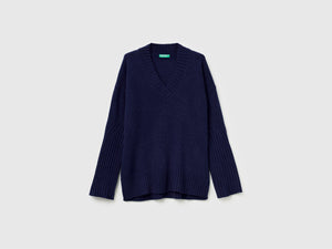 Maglione over fit in misto lana