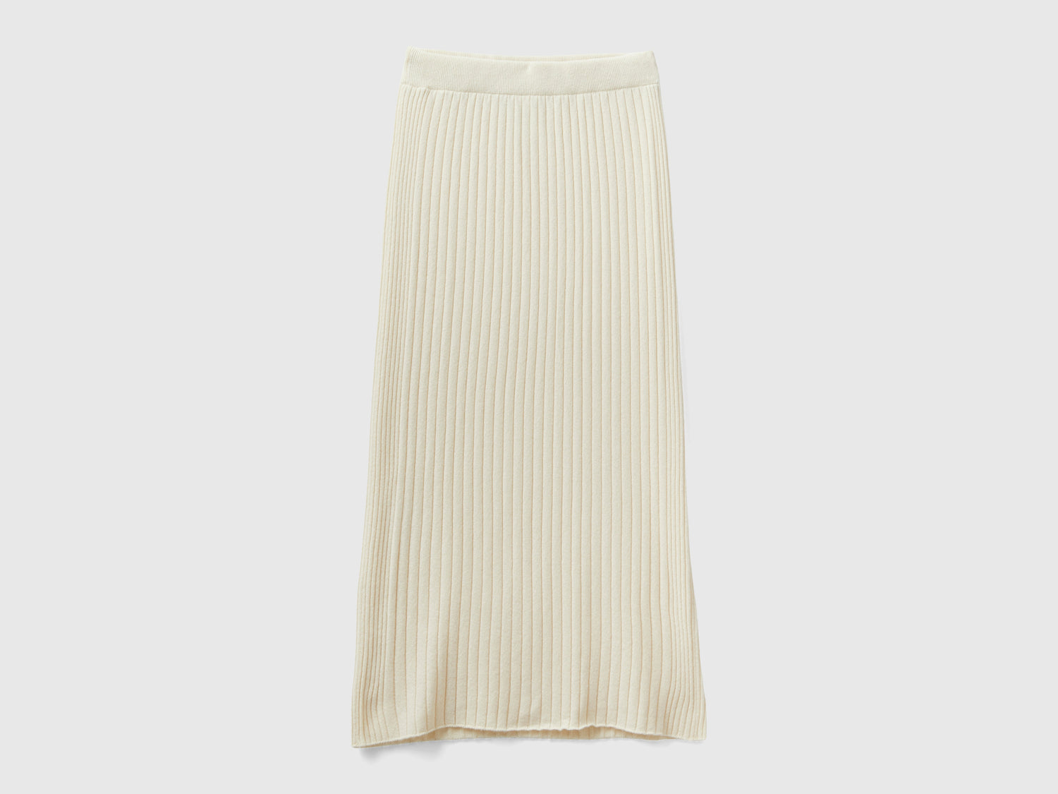 Gonna a tubino in maglia da donna beige | Benetton Outlet