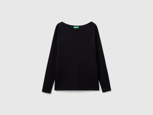 T-shirt con scollo a barchetta 100% cotone