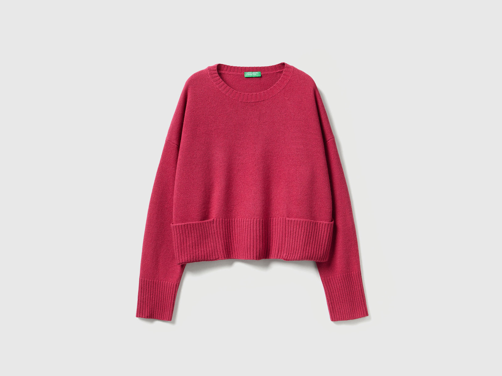 Maglione in misto lana e viscosa da donna fragola | Benetton Outlet