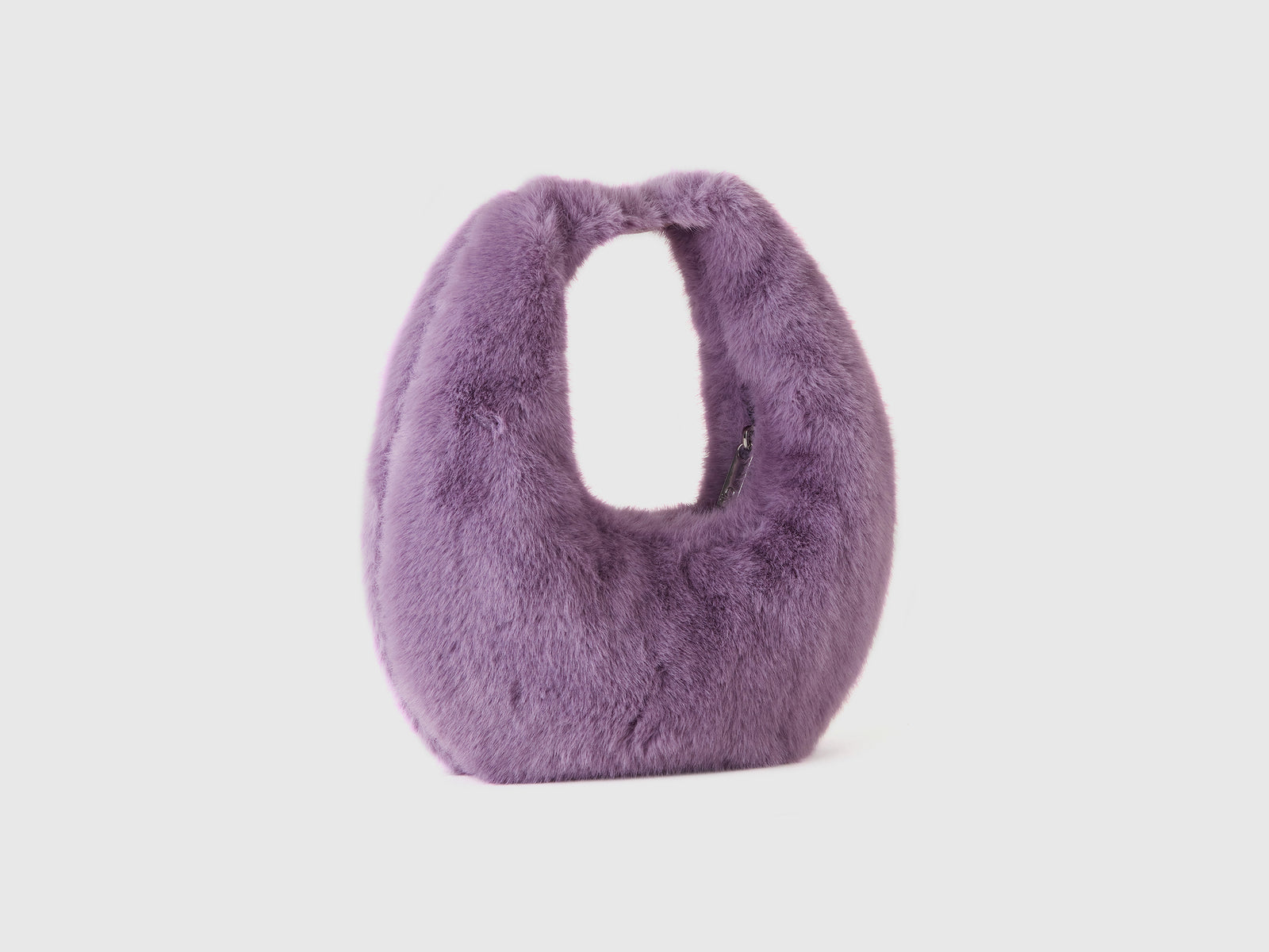 Borsa piccola a mezzaluna in pelliccia sintetica da donna lilla 2 | Benetton Outlet