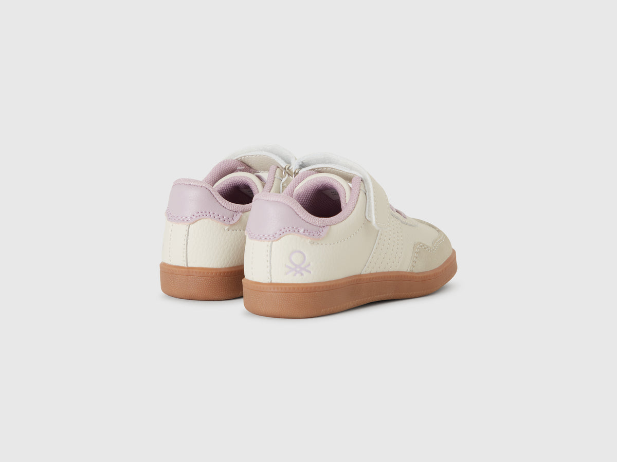 Sneakers in tessuto spalmato e scamosciato