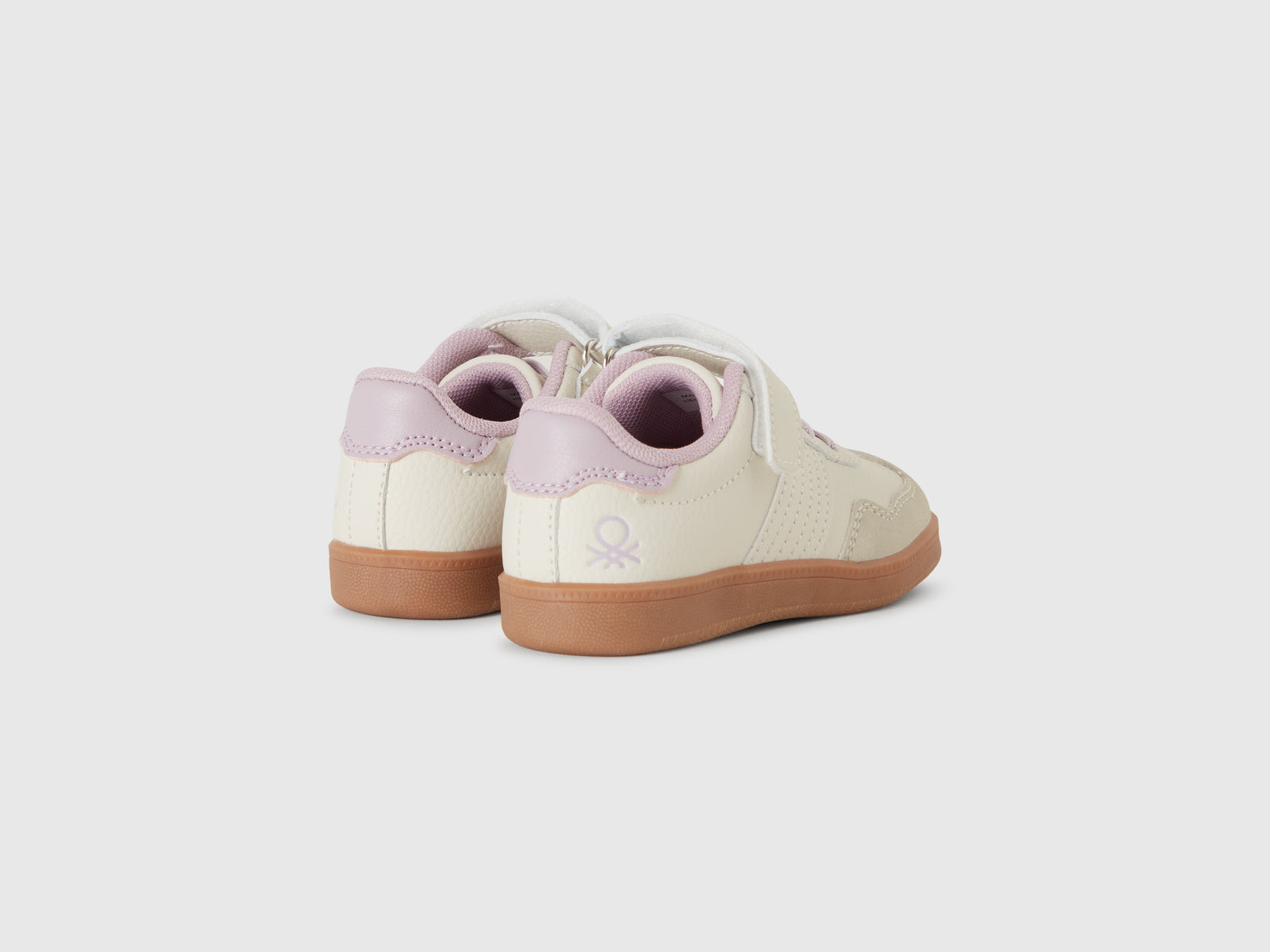 Sneakers in tessuto spalmato e scamosciato da bimbo bianco panna 2 | Benetton Outlet