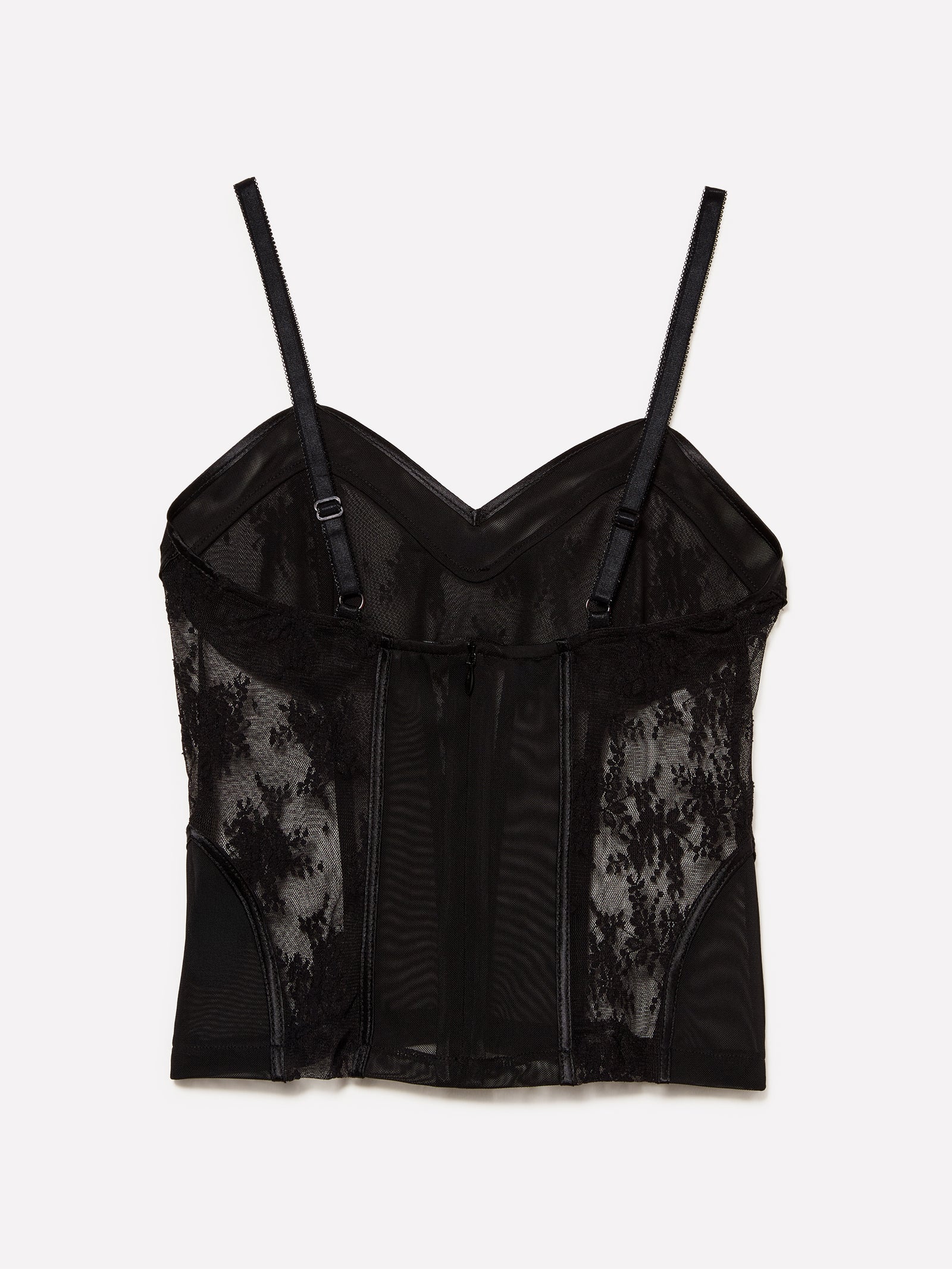 Top in tulle e pizzo da donna nero 2 | Sisley Outlet