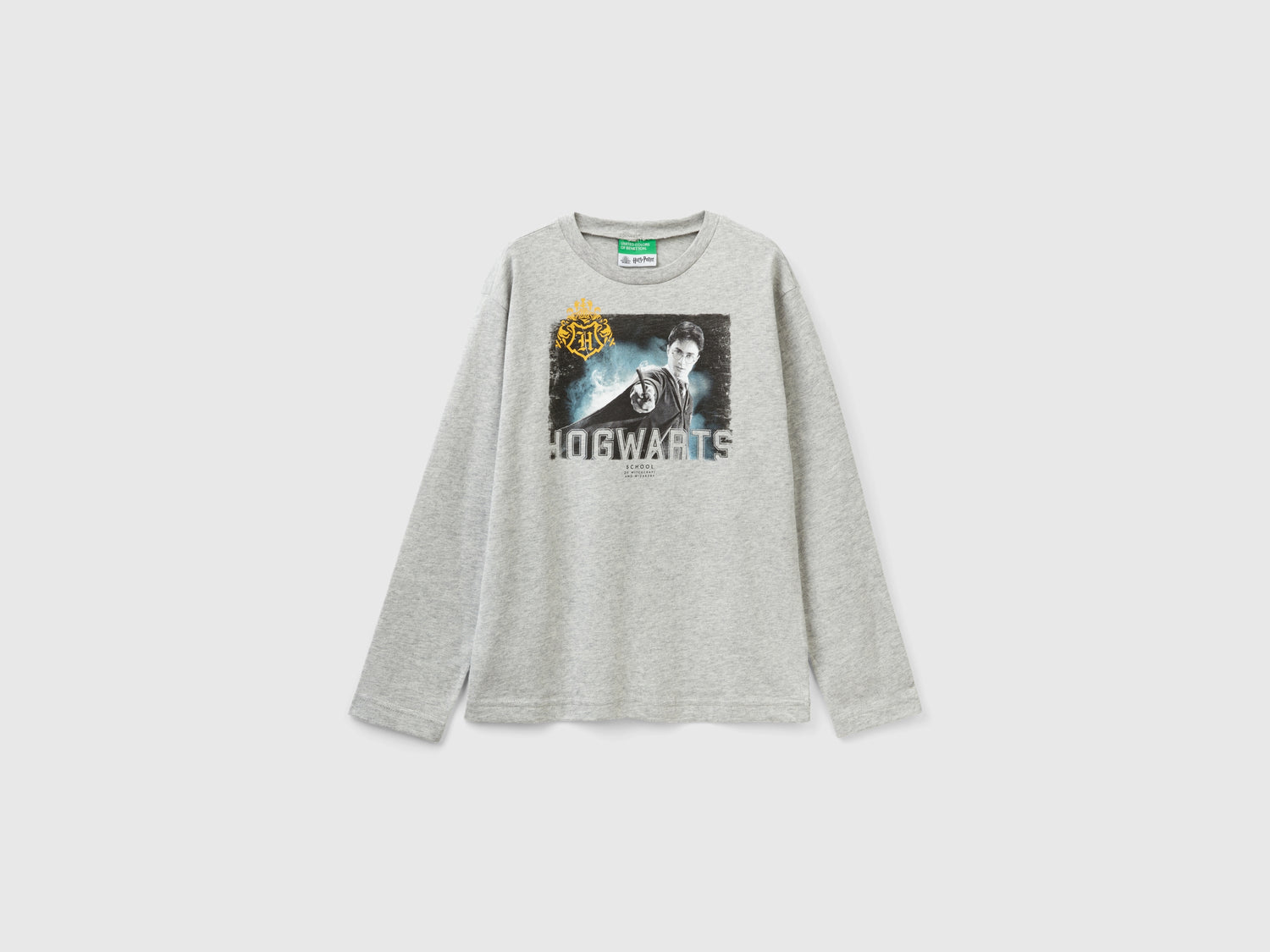 T-shirt Harry Potter manica lunga da bambino grigio chiaro | Benetton Outlet
