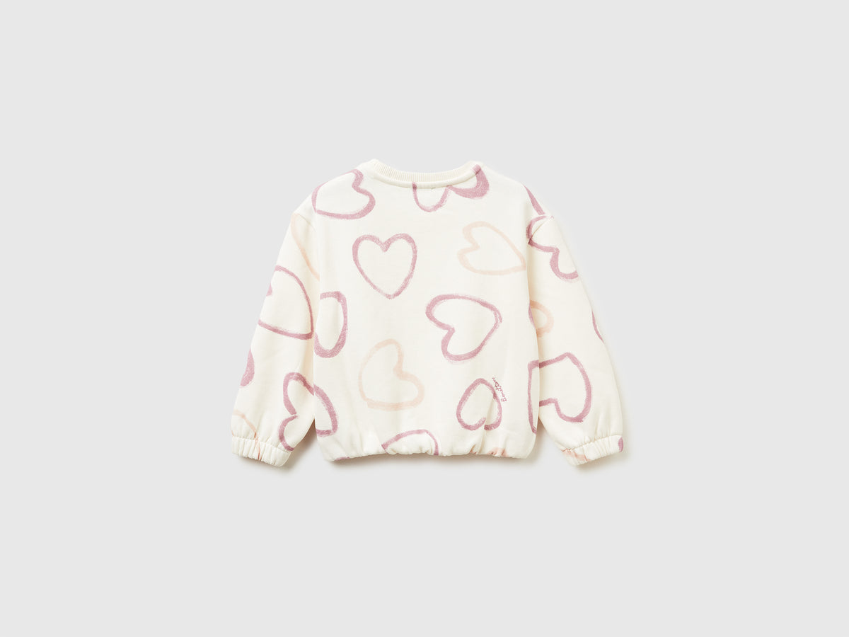 Felpa con stampa cuori