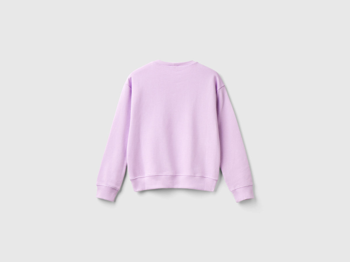 Felpa 100% cotone con logo glitter