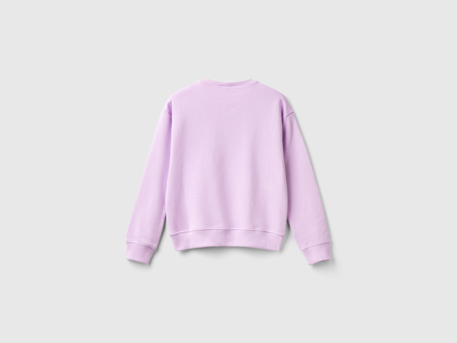 Felpa 100% cotone con logo glitter da bambina lilla 2 | Benetton Outlet