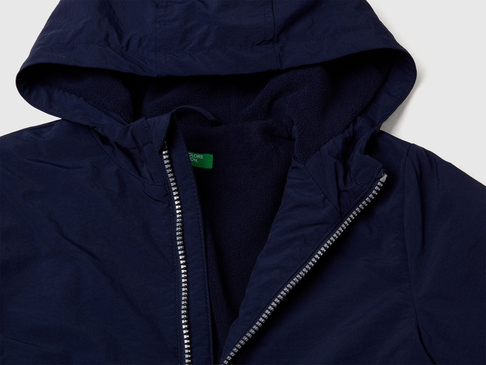 Giubbino con cappuccio da bimbo blu scuro 3 | Benetton Outlet