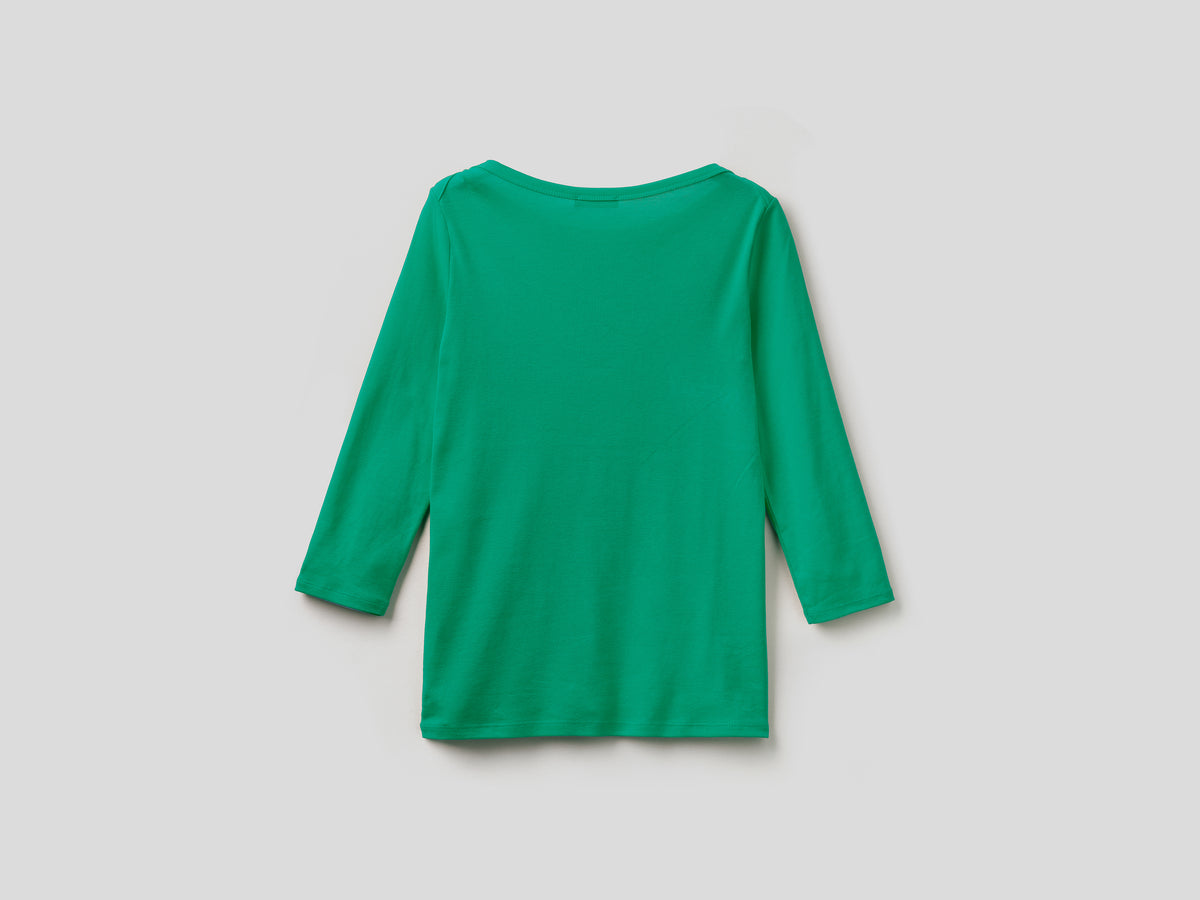 T-shirt con scollo a barchetta 100% cotone