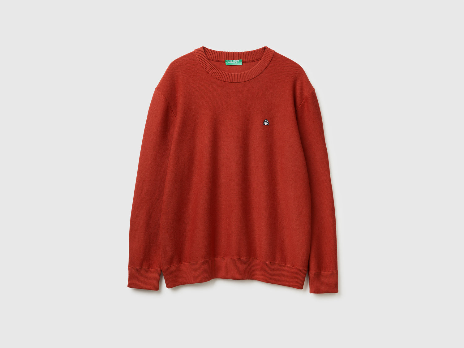 Maglione in misto cotone da uomo rosso mattone | Benetton Outlet