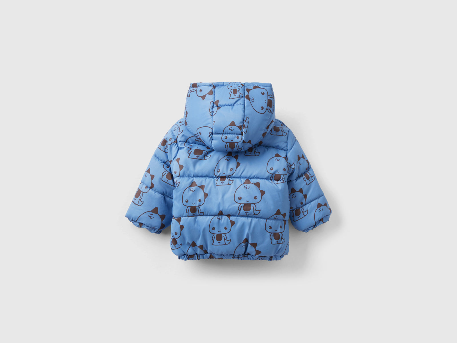 Giubbotto fantasia con zip e cappuccio da neonato azzurro 2 | Benetton Outlet