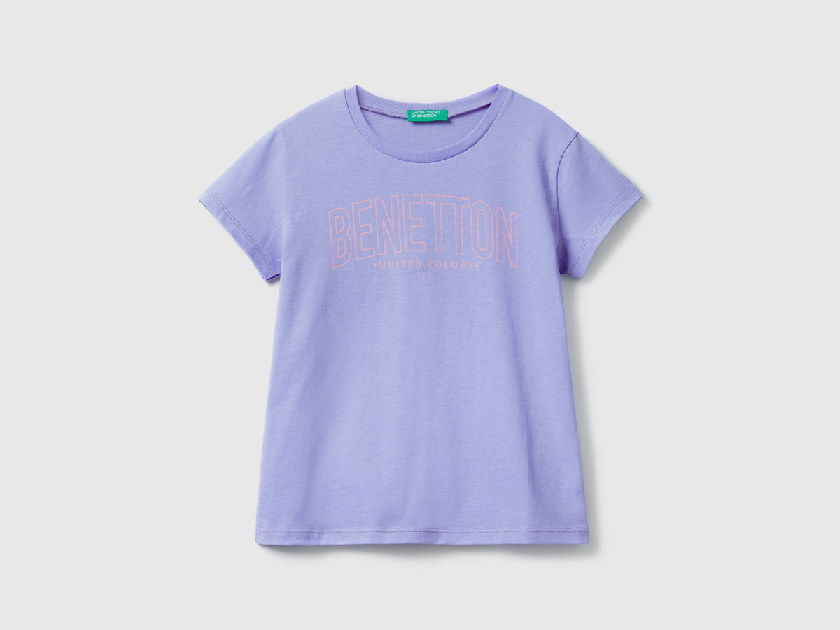 T-shirt girocollo a manica corta in puro cotone