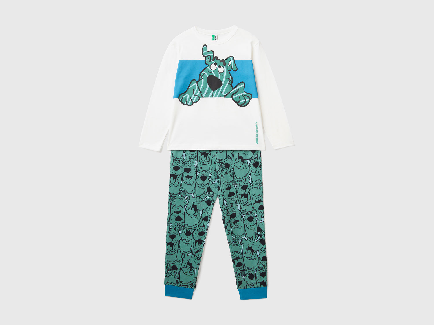 Pigiama lungo in puro cotone dalla mano calda da bambino bianco panna | Benetton Outlet