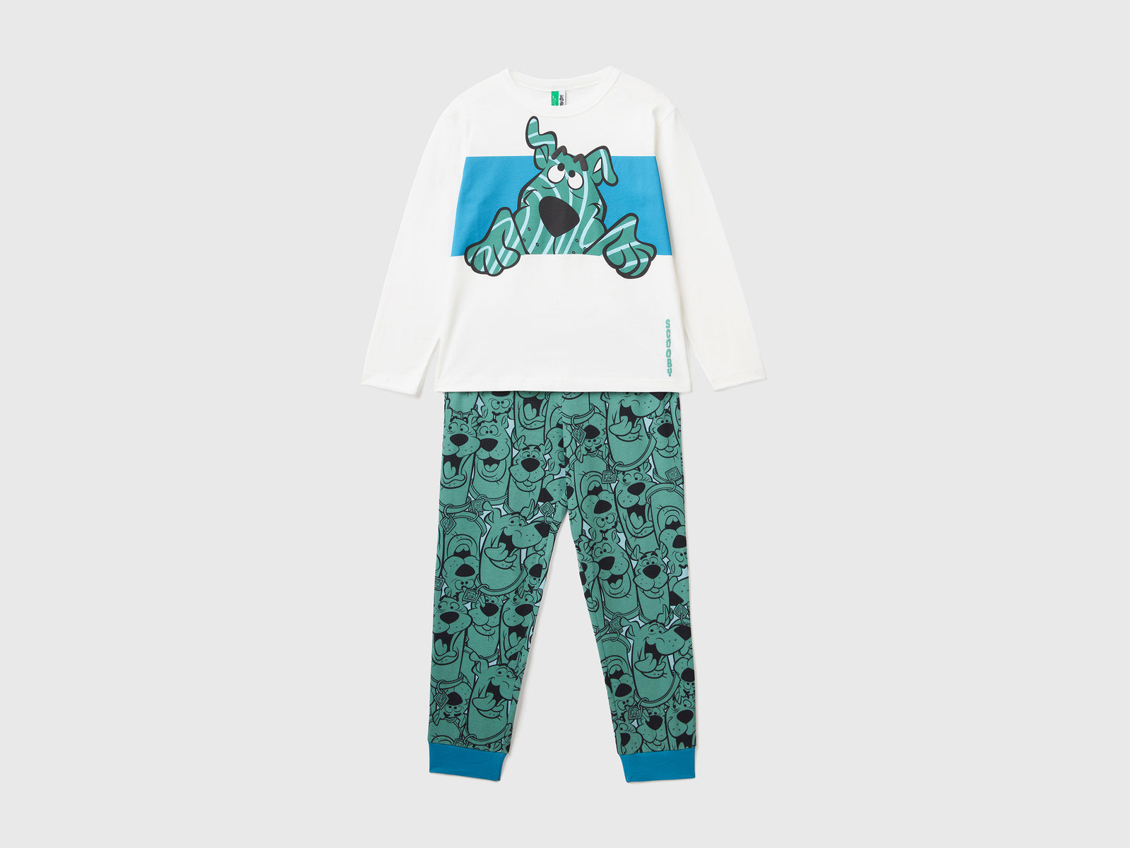Pigiama lungo in puro cotone dalla mano calda da bambino bianco panna | Benetton Outlet