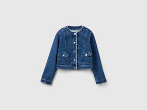 Giacca di jeans girocollo