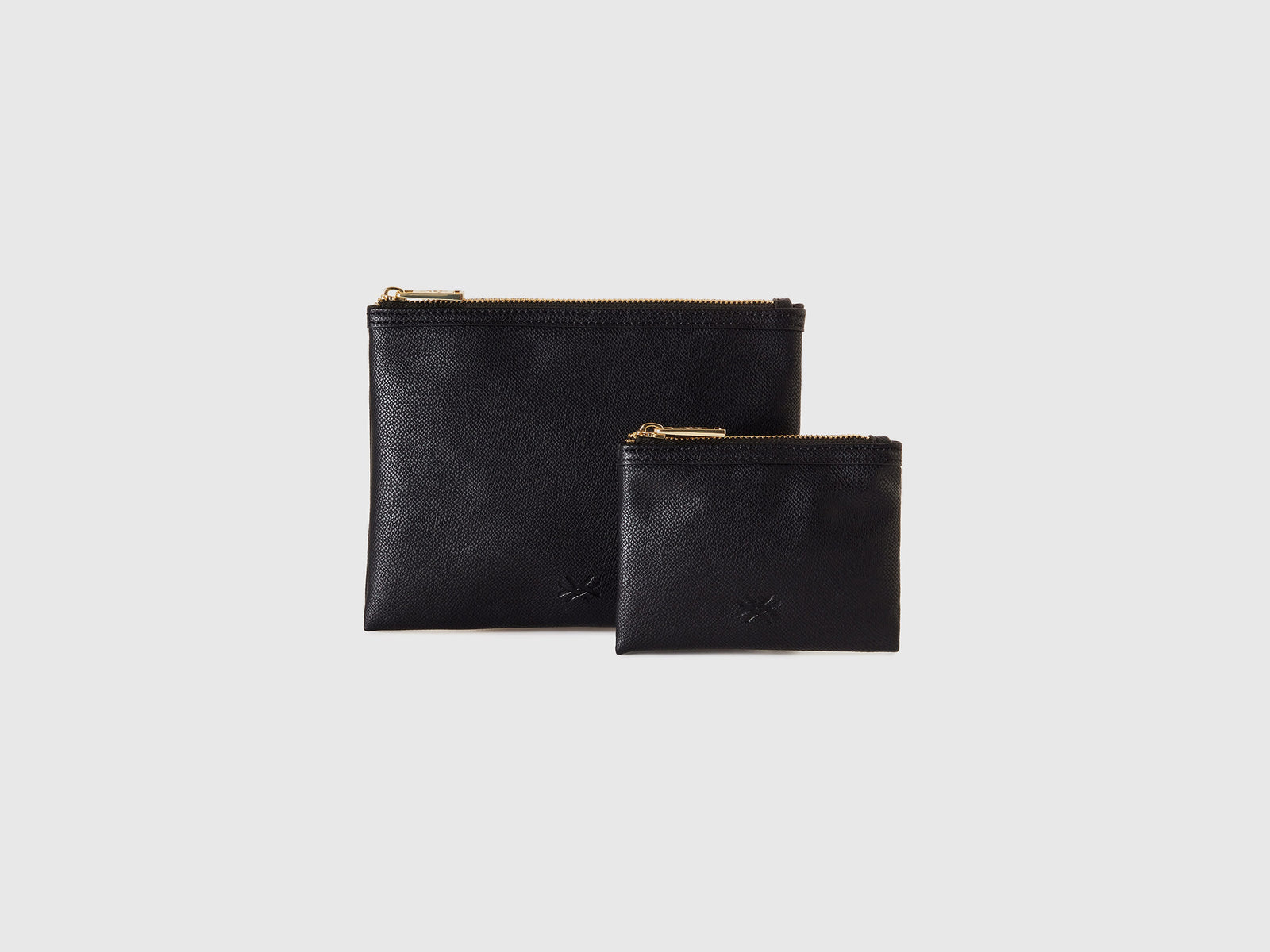 Due bustine in tessuto spalmato da donna nero | Benetton Outlet