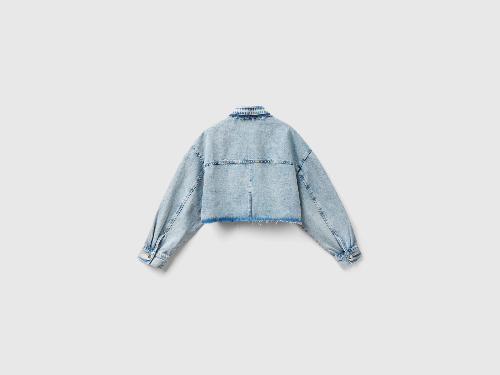 Giubbino di jeans cropped da donna azzurro 2 | Benetton Outlet