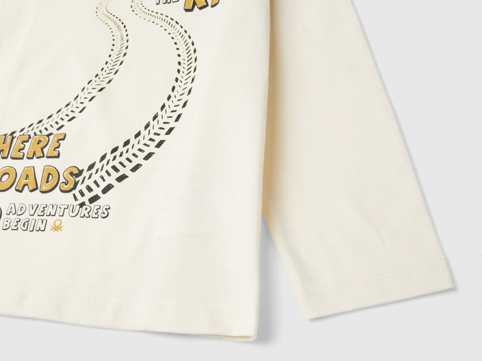 T-shirt con stampa luminescente da bimbo bianco panna 3 | Benetton Outlet