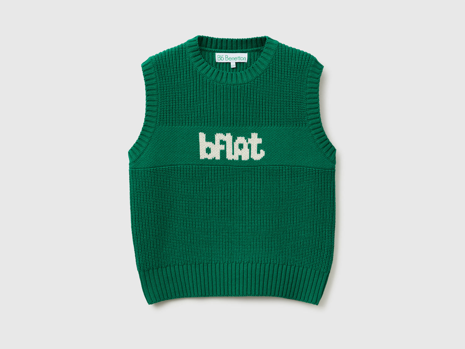 Gilet lavorato con intarsio da donna verde | Benetton Outlet