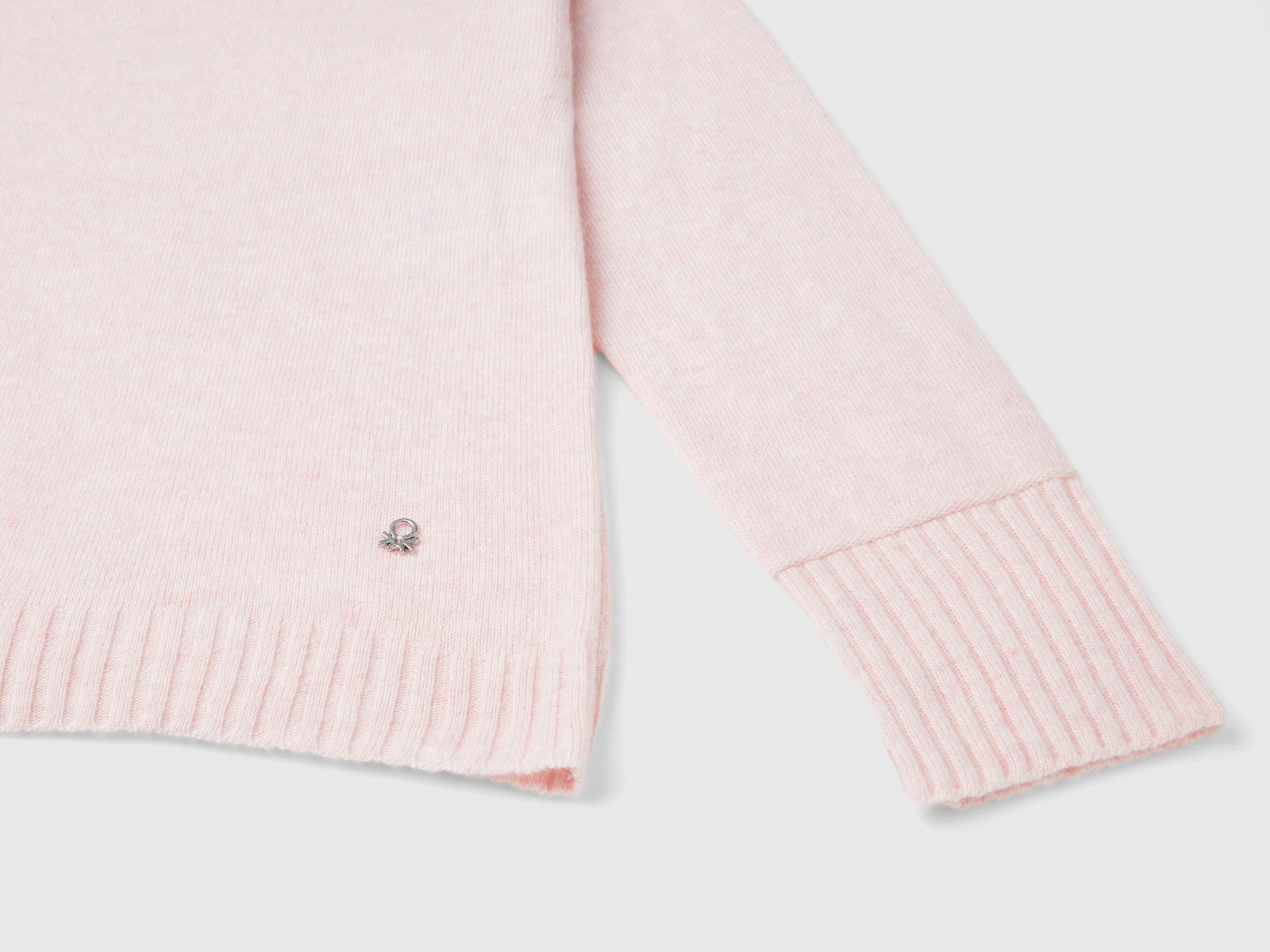 Dolcevita in misto lana da bambina rosa tenue 3 | Benetton Outlet