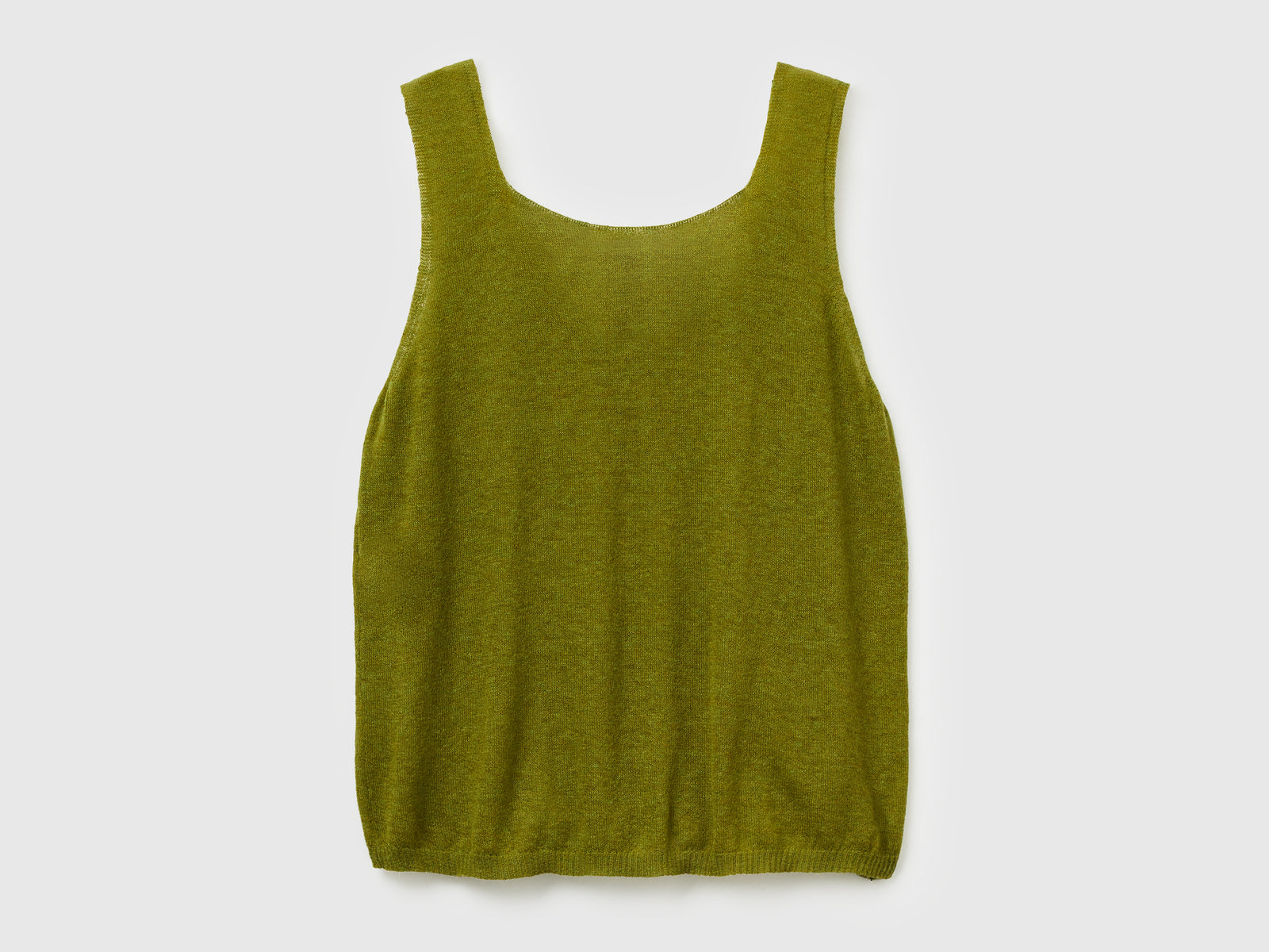 Canotta reversibile in misto alpaca da donna verde militare 2 | Benetton Outlet